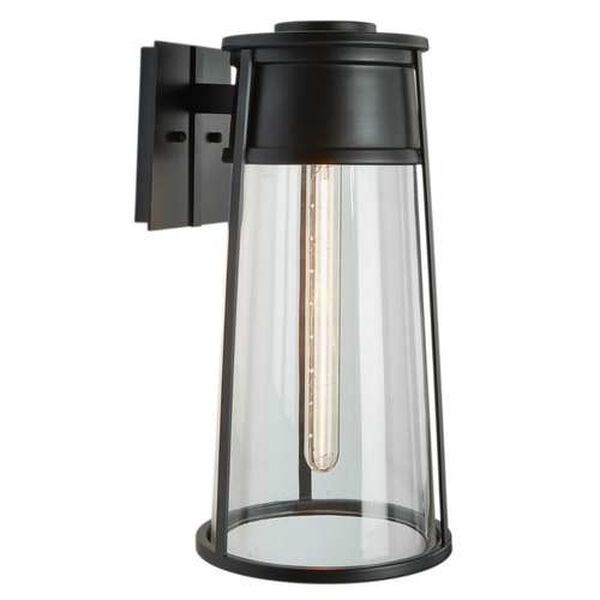 Cone Matte Black Six-Inch One-Light Outdoor Wall Sconce, image 1
