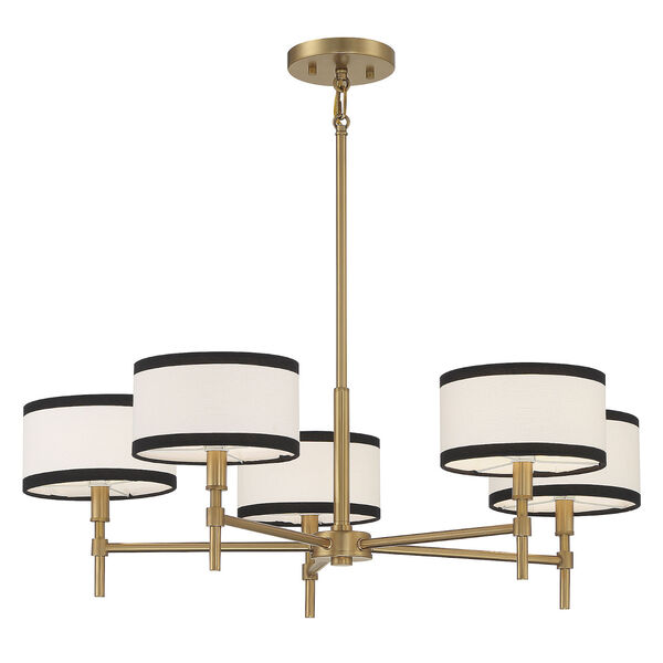 Lowry Natural Brass Five-Light Chandelier, image 5