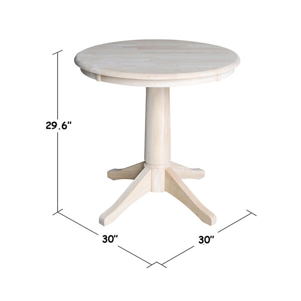 Unfinished 30-Inch Straight Pedestal Dining Table, image 3