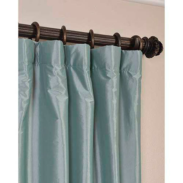 Whittier Light Blue 84 x 50-Inch Blackout Faux Silk Taffeta Curtain Single Panel, image 3