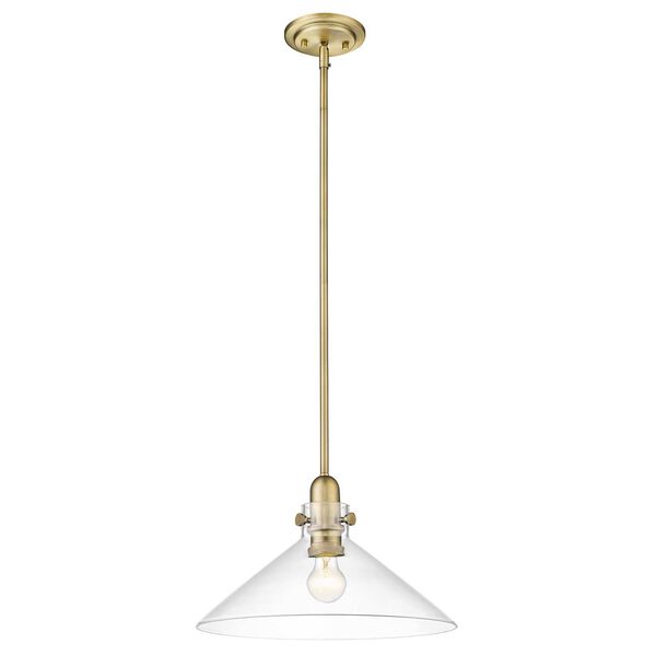 Dwyer Antique Brass One-Light Pendant with Clear Glass, image 6