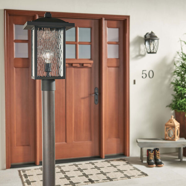 Capanna Textured Black 11-Inch One-Light Outdoor Post Lantern, image 2