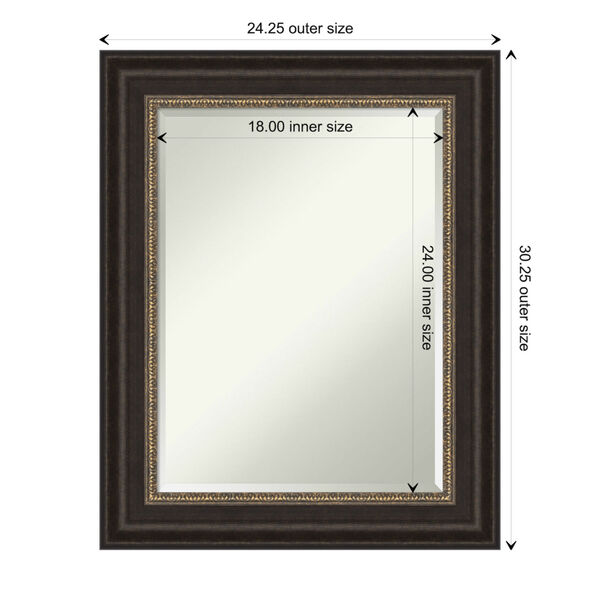 Bronze 24W X 30H-Inch Bathroom Vanity Wall Mirror, image 6
