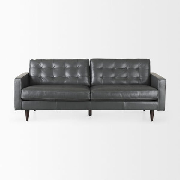 Olaf Gray Leather Sofa, image 2
