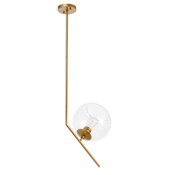 Ryland Brass One-Light Pendant with Clear Glass, image 5