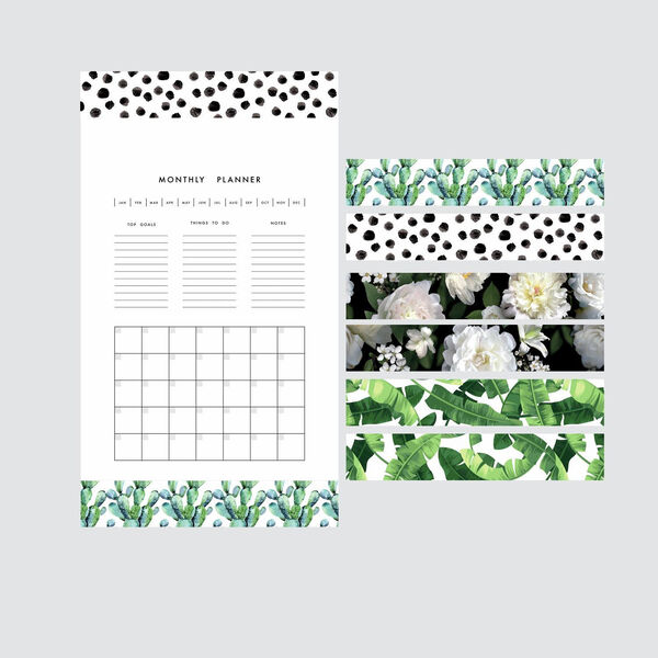 Monthly Planner Dry Erase White, Green And Black Peel and Stick Gaint Wall Decal - SAMPLE SWATCH ONLY, image 3