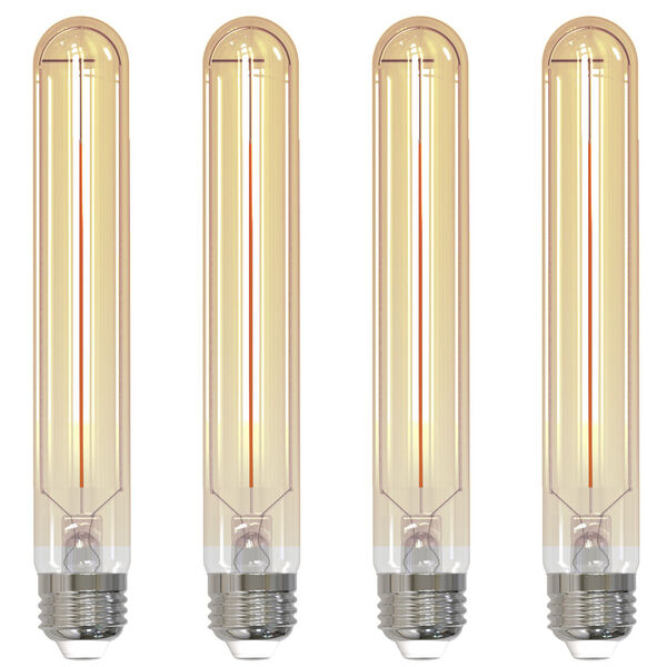 Pack of 4 Antique Clear Glass 8-Inch T9 LED Medium E26 Dimmable 5W 2100K Light Bulb, image 1