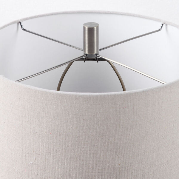 Luanda Mottled White, Aged Chocolate Bronze and Brown One-Light Accent Lamp with Round Drum Hardback Shade, image 5