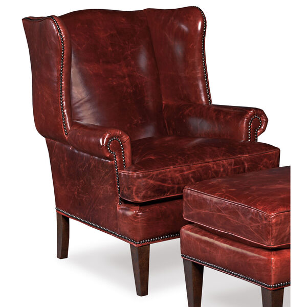 Blakeley Red Leather Club Chair, image 2