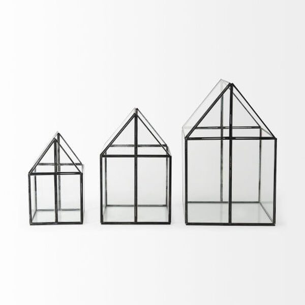 Sikes Black Medium 13-Inch Height Glass Terrarium Box, image 5