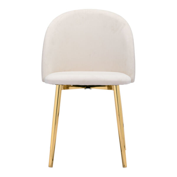 Cozy Off White and Gold Dining Chair, Set of Two, image 4