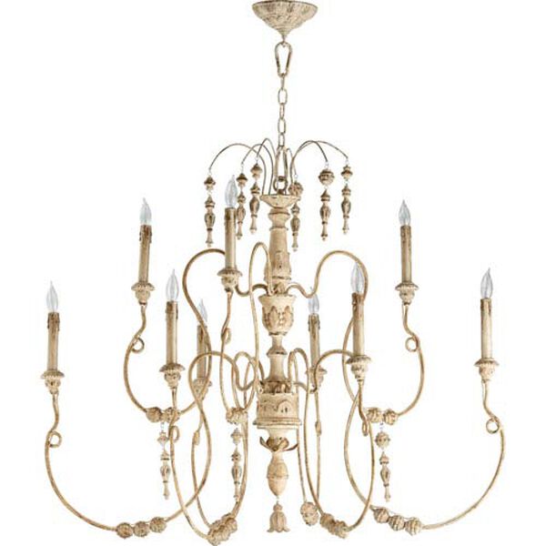 Bouverie French White Nine-Light Chandelier, image 1