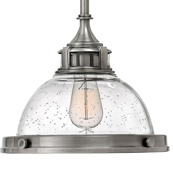 Amelia Polished Antique Nickel One-Light Pendant with Clear Glass, image 2