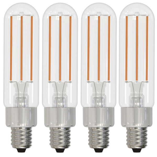 Pack of 4 Clear Glass T6 LED Candelabra E12 Dimmable 4.5W 2700K Light Bulb, image 1