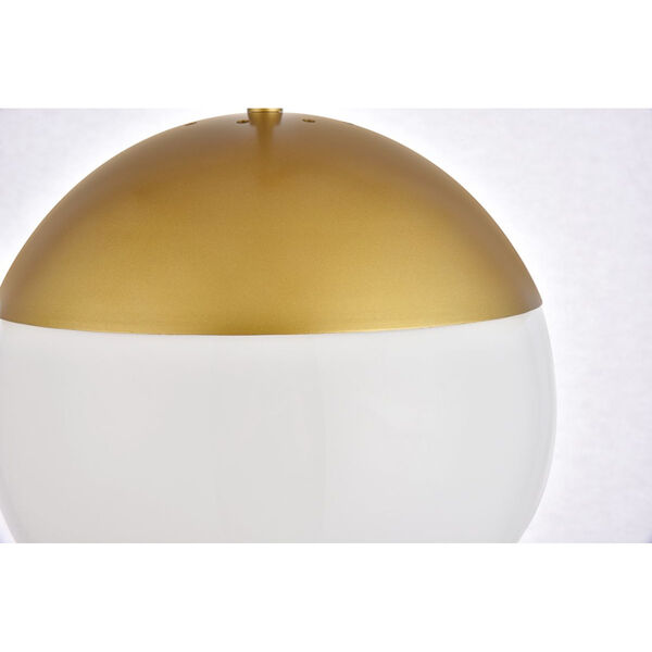 Eclipse Brass and Frosted White 10-Inch One-Light Plug-In Pendant, image 4