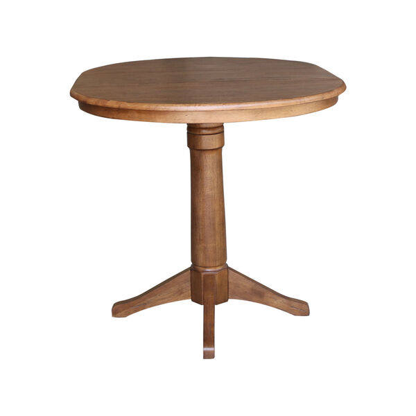 Distressed Oak 36-Inch Round Top Pedestal Table, image 6