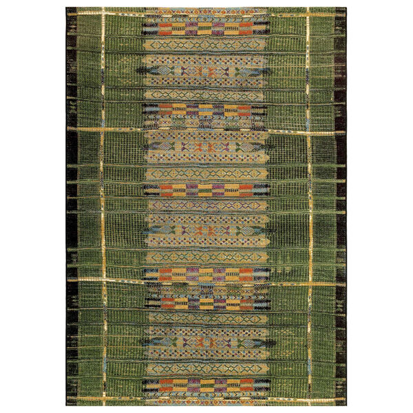 Liora Manne Marina Green 39 x 59 Inches Tribal Stripe Indoor/Outdoor Rug, image 1