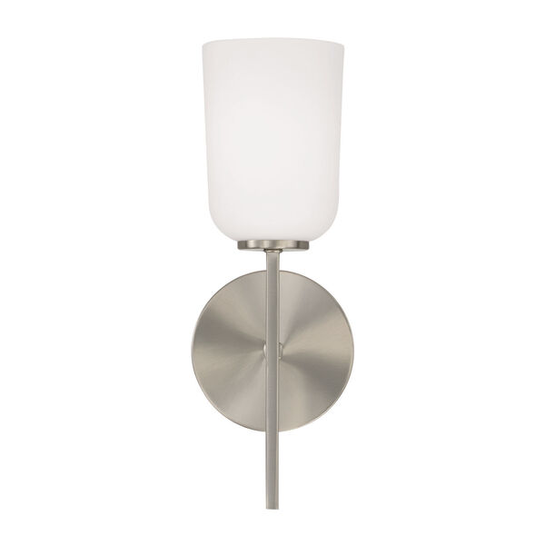 Lawson Brushed Nickel One-Light Sconce with Soft White Glass, image 4