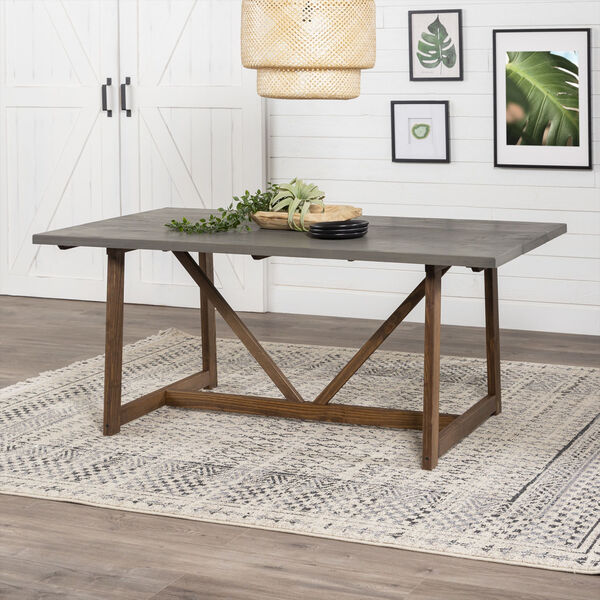 Brennan Gray and Brown Dining Table, image 3