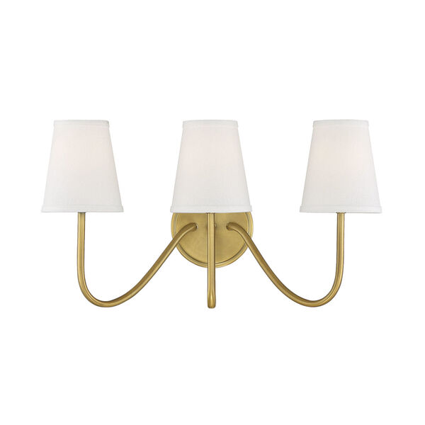 Lyndale Natural Brass Three-Light Wall Sconce, image 1