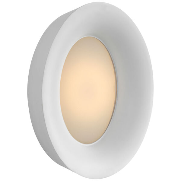 Halo Medium Oval Sconce in Matte White by Barbara Barry, image 1