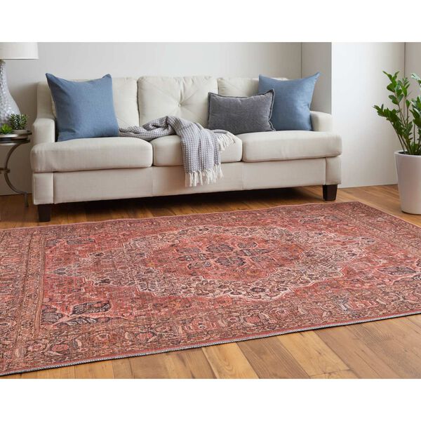 Rawlins Bohemian Eclectic Medallion Red Tan Pink Area Rug, image 4