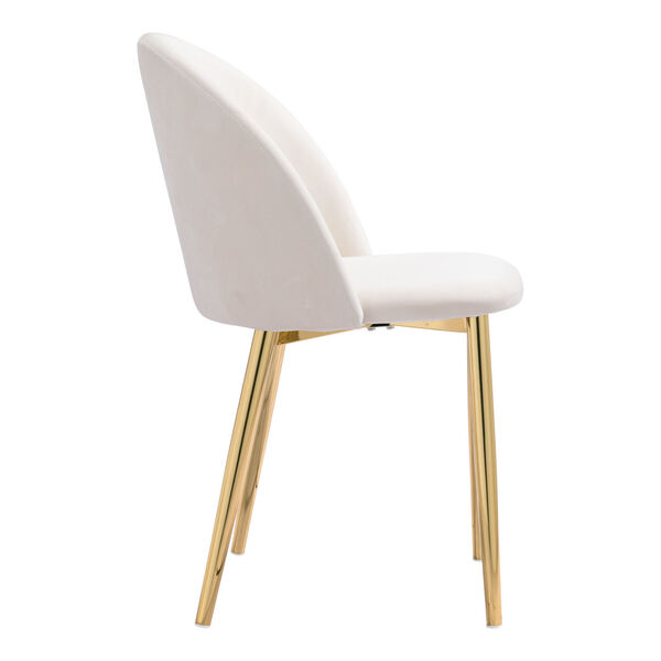 Cozy Off White and Gold Dining Chair, Set of Two, image 3