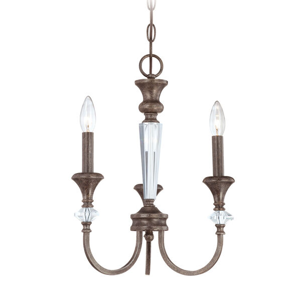 Boulevard Mocha Bronze and Silver Accent Three-Light Chandelier, image 1