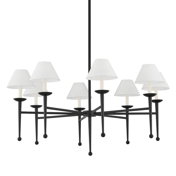 London Forged Iron Eight-Light Chandelier, image 1