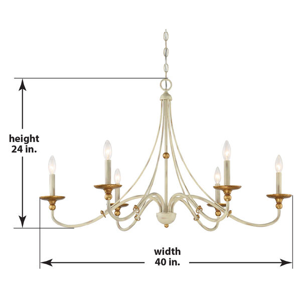 Westchester County Farm House White Six-Light Chandelier, image 2