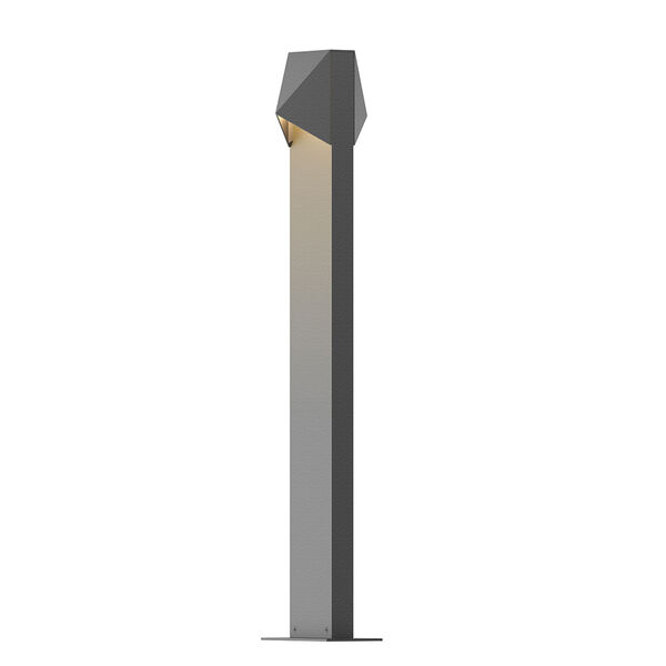 Inside-Out Triform Compact Textured Gray 28-Inch LED Double Bollard, image 1