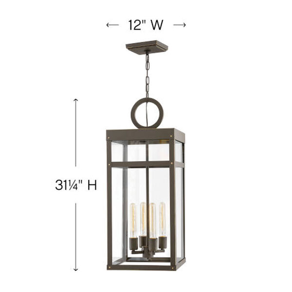 Porter Oil Rubbed Bronze 12-Inch Four-Light Outdoor Pendant, image 3