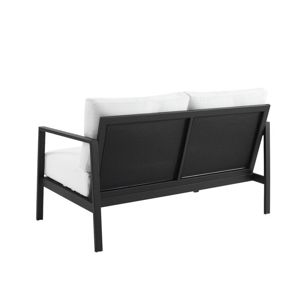 Monica Black and White Outdoor Loveseat, image 5
