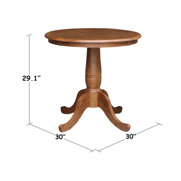 Distressed Oak 29-Inch Round Top Pedestal Table, image 3