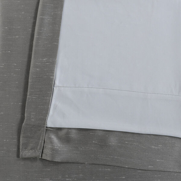 Grey Blackout Double Wide Vintage Textured Faux Dupioni Single Panel Curtain 100 x 84, image 6