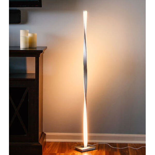 Helix Silver Integrated LED Floor Lamp, image 2