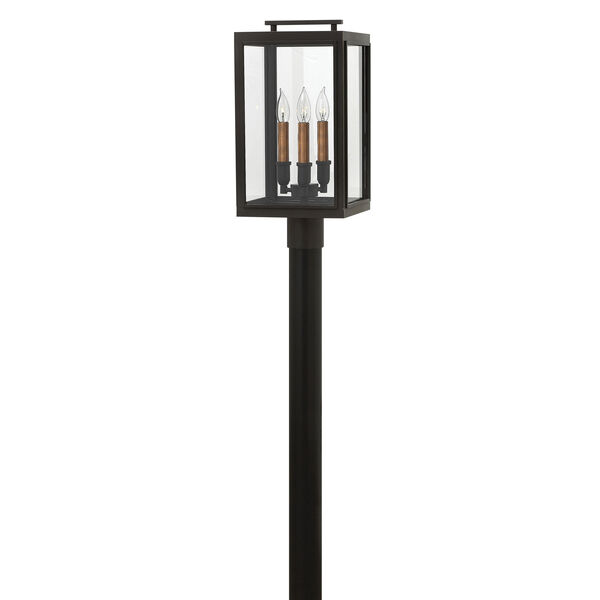 Sutcliffe Oil Rubbed Bronze 10-Inch Three-Light Outdoor LED Post Top and Pier Mount, image 1