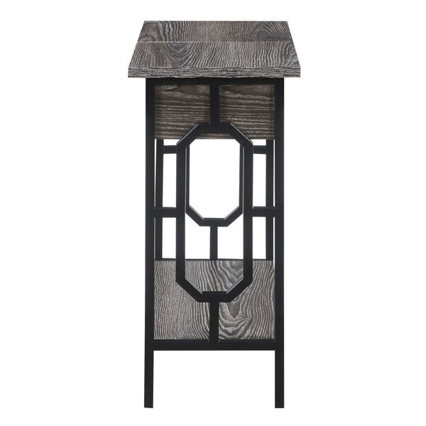 Omega Weathered Gray and Black Flip Top End Table with Charging Station, image 6