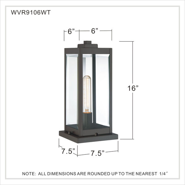 Westover Western Bronze One-Light Outdoor Pier Base with Clear Beveled Glass, image 7