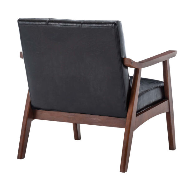 Take a Seat Natalie Black Faux Leather and Espresso Accent Chair, image 6