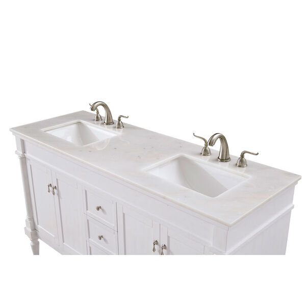 Lexington Antique White 60-Inch Vanity Sink Set, image 5