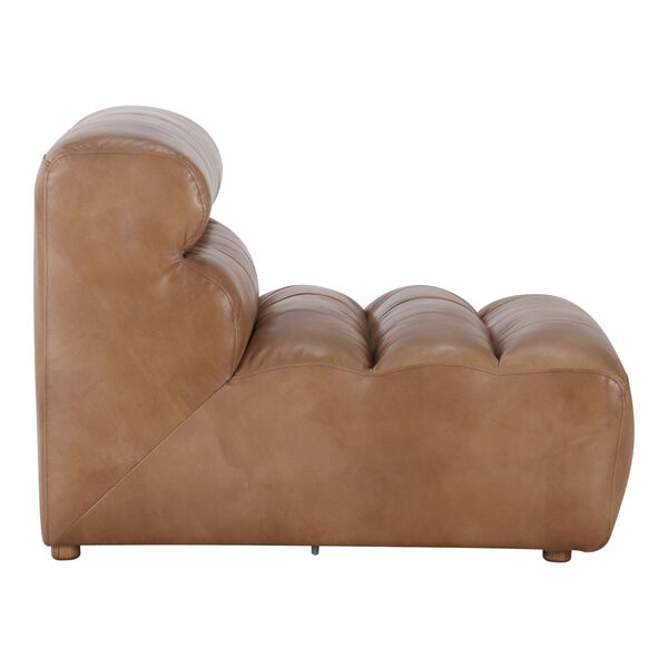 Ramsay Brown Leather Armless Chair Sofa, image 3