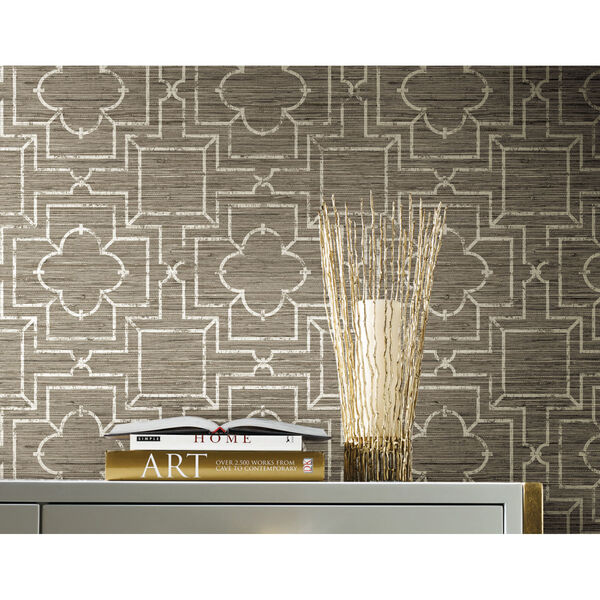 Quatrefoil Trellis Neutral Peel and Stick Wallpaper, image 1
