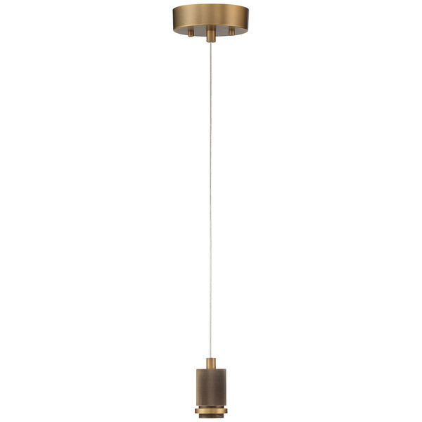 Port Nine Brass-Antique and Satin Globe Outdoor Intergrated LED Pendant with Clear Glass, image 2