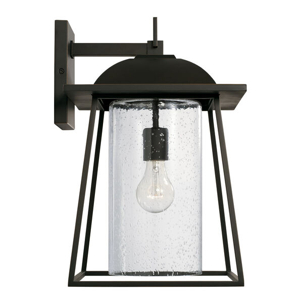 Durham Oiled Bronze 11-Inch One-Light Outdoor Wall Lantern with Clear Seeded Glass, image 4