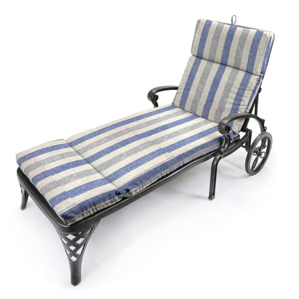 Tilford Denim Blue 22 x 72 Inches French Edge Outdoor Chaise Lounge Cushion, image 6