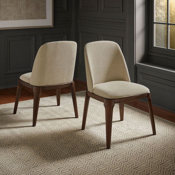 Luka Walnut Upholstered Dining Chair, Set of Two, image 2