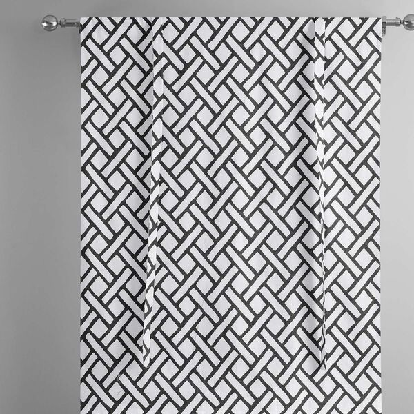 Garden Path Black Printed Cotton Tie-Up Window Shade Single Panel, image 6