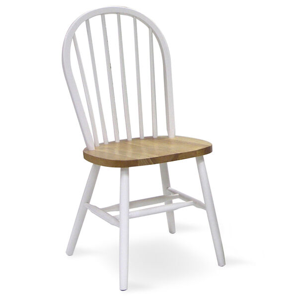 37-Inch High Spindleback White and Natural Chair, image 1
