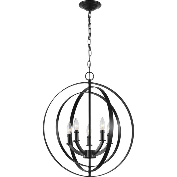 Equinox Black 22-Inch Five-Light Pendant, image 4